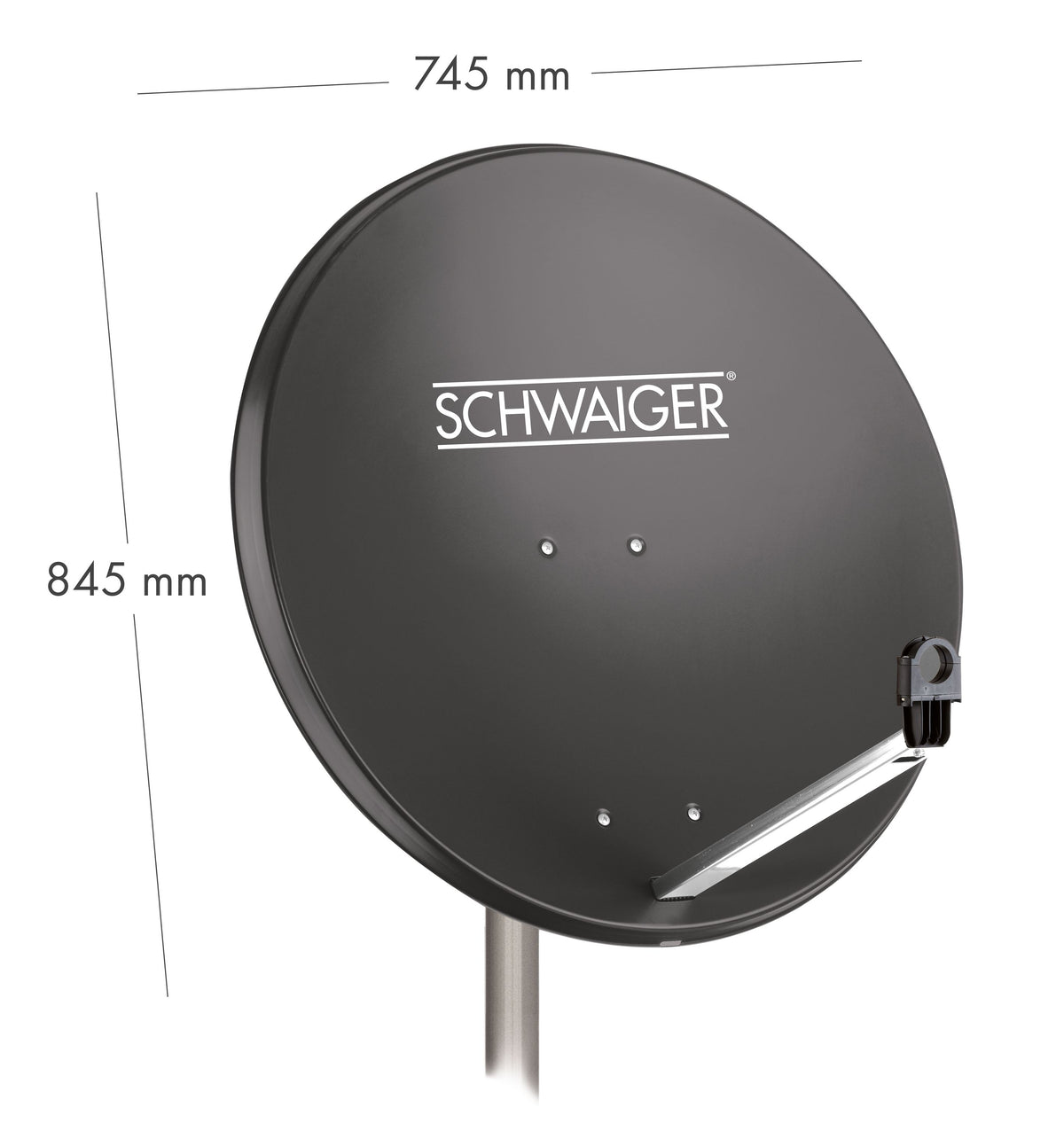 Stahl Satellitenschüssel 80 cm anthrazit
