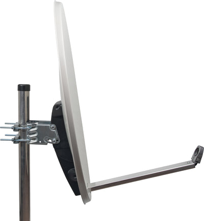 Aluminium Satellitenschüssel 80 cm Hellgrau/Rot/Anthrazit