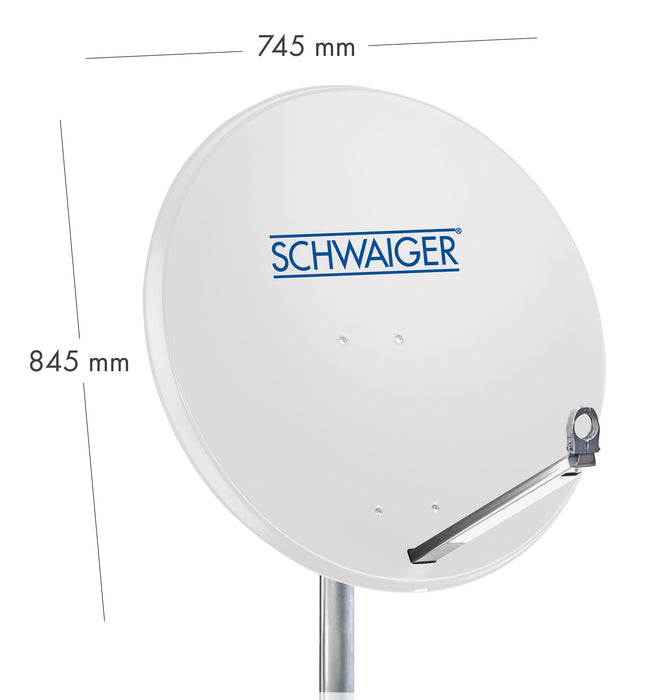 Aluminium Satellitenschüssel 80 cm hellgrau