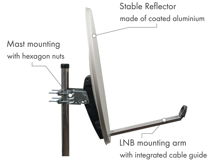 Satellitenschüssel Aluminium Hellgrau/Rot/Anthrazit 75 cm
