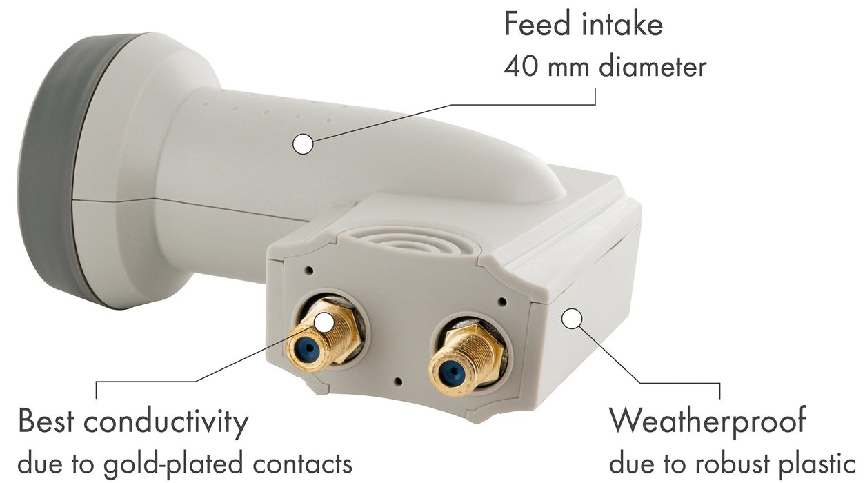 Twin LNB digital SUN PROTECT hellgrau