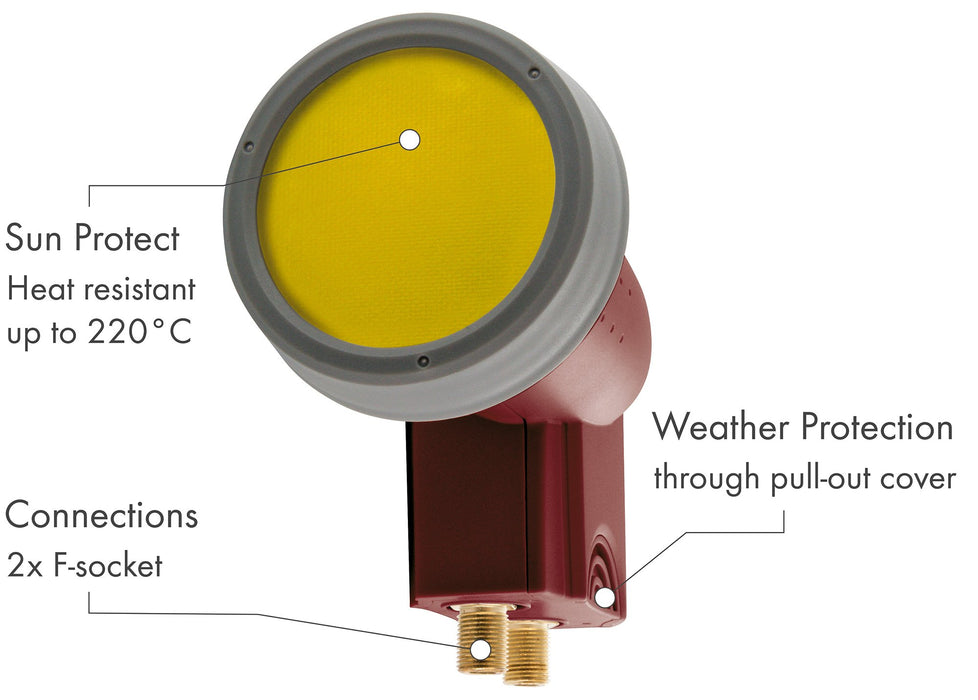 Twin LNB digital SUN PROTECT ziegelrot