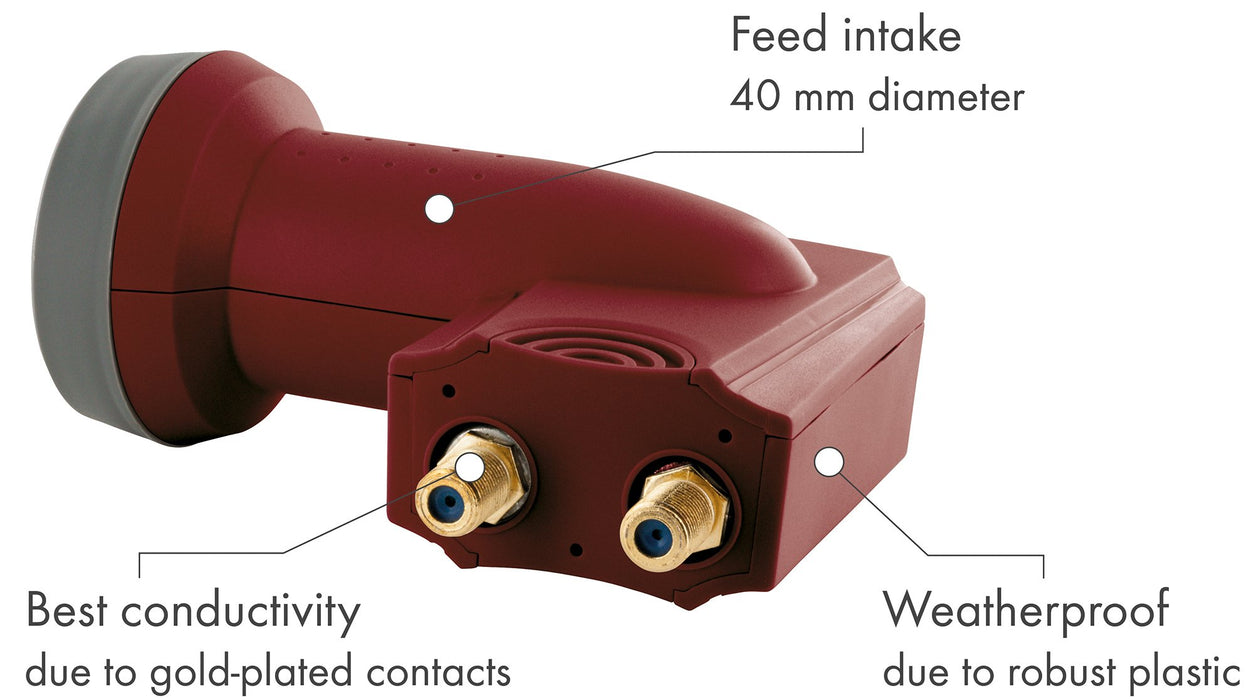 Twin LNB digital SUN PROTECT ziegelrot