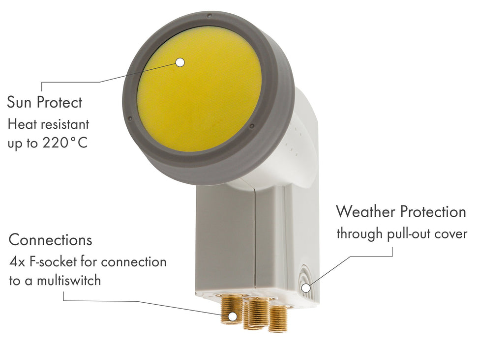 Quattro LNB digital SUN PROTECT hellgrau