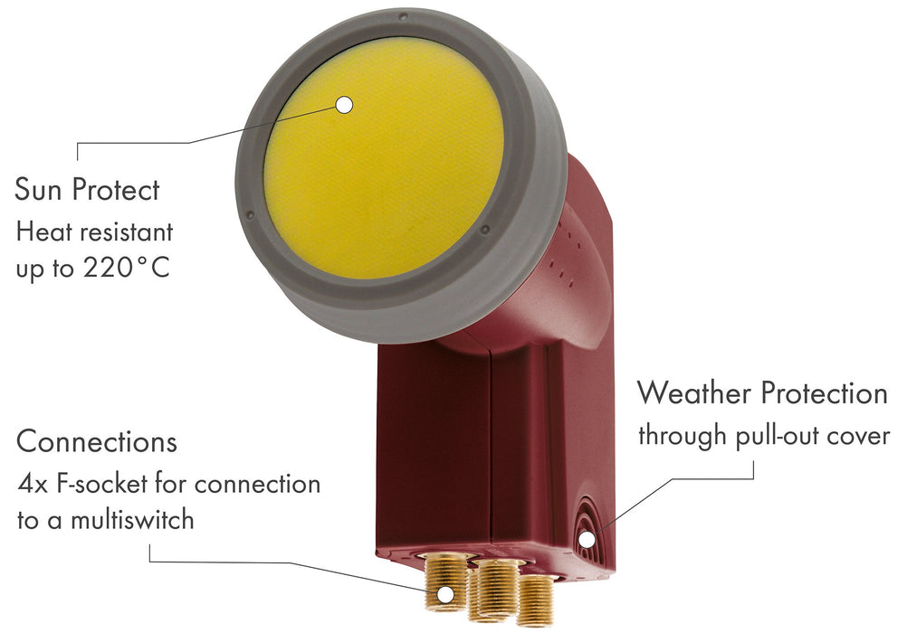 Quattro LNB digital SUN PROTECT brick red