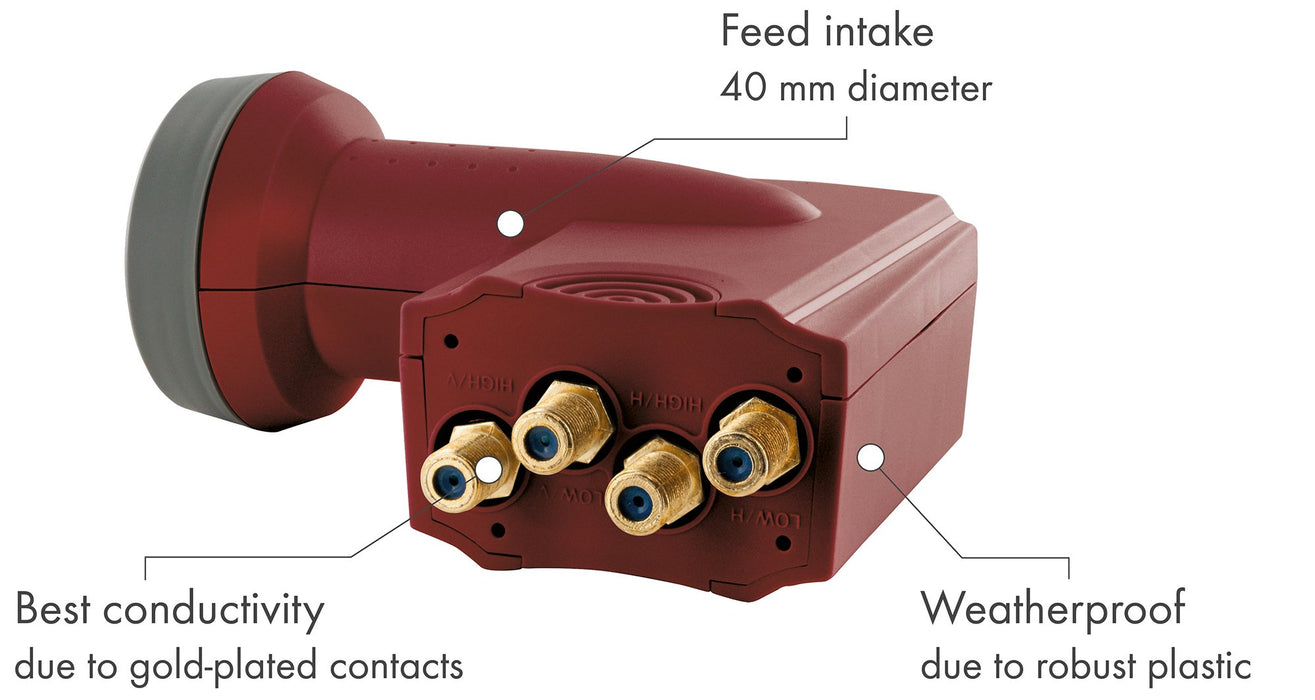 Quattro LNB digital SUN PROTECT brick red