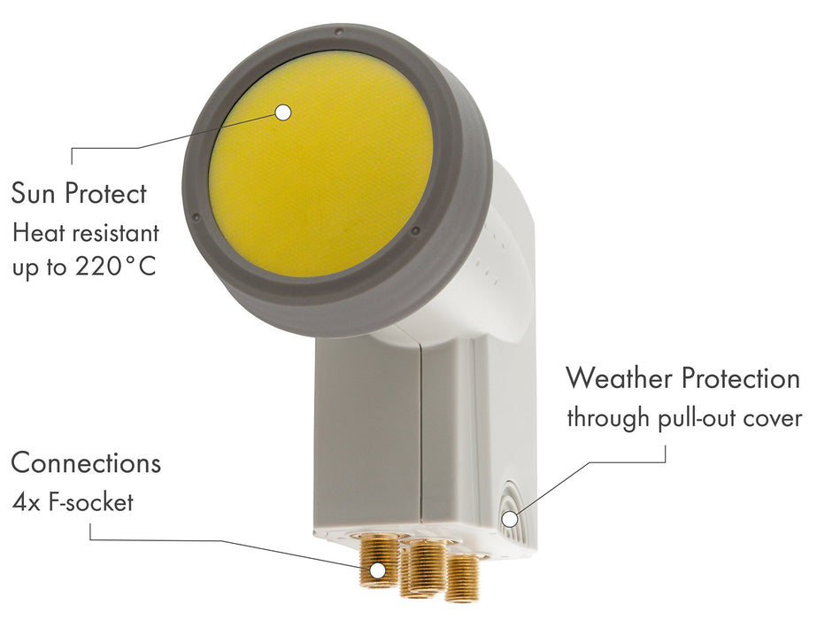 Quad LNB digital SUN PROTECT hellgrau