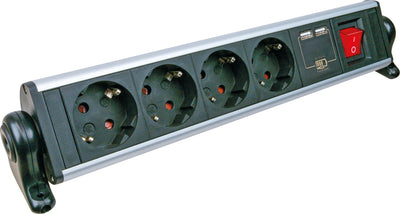 Power strip with table mount 4-way 2 USB-A slots
