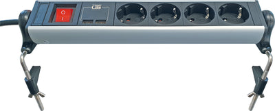 Power strip with table mount 4-way 2 USB-A slots