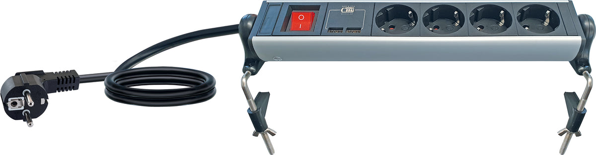 Power strip with table mount 4-way 2 USB-A slots