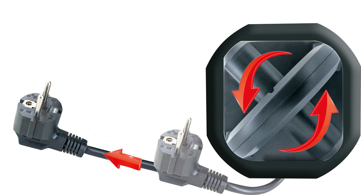 Socket tower 7-way 2 USB-A ports cable extendable rotatable