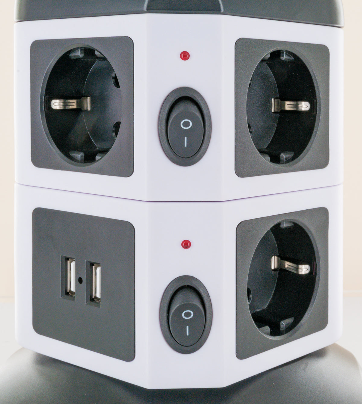 Socket tower 7-way 2 USB-A ports cable extendable rotatable