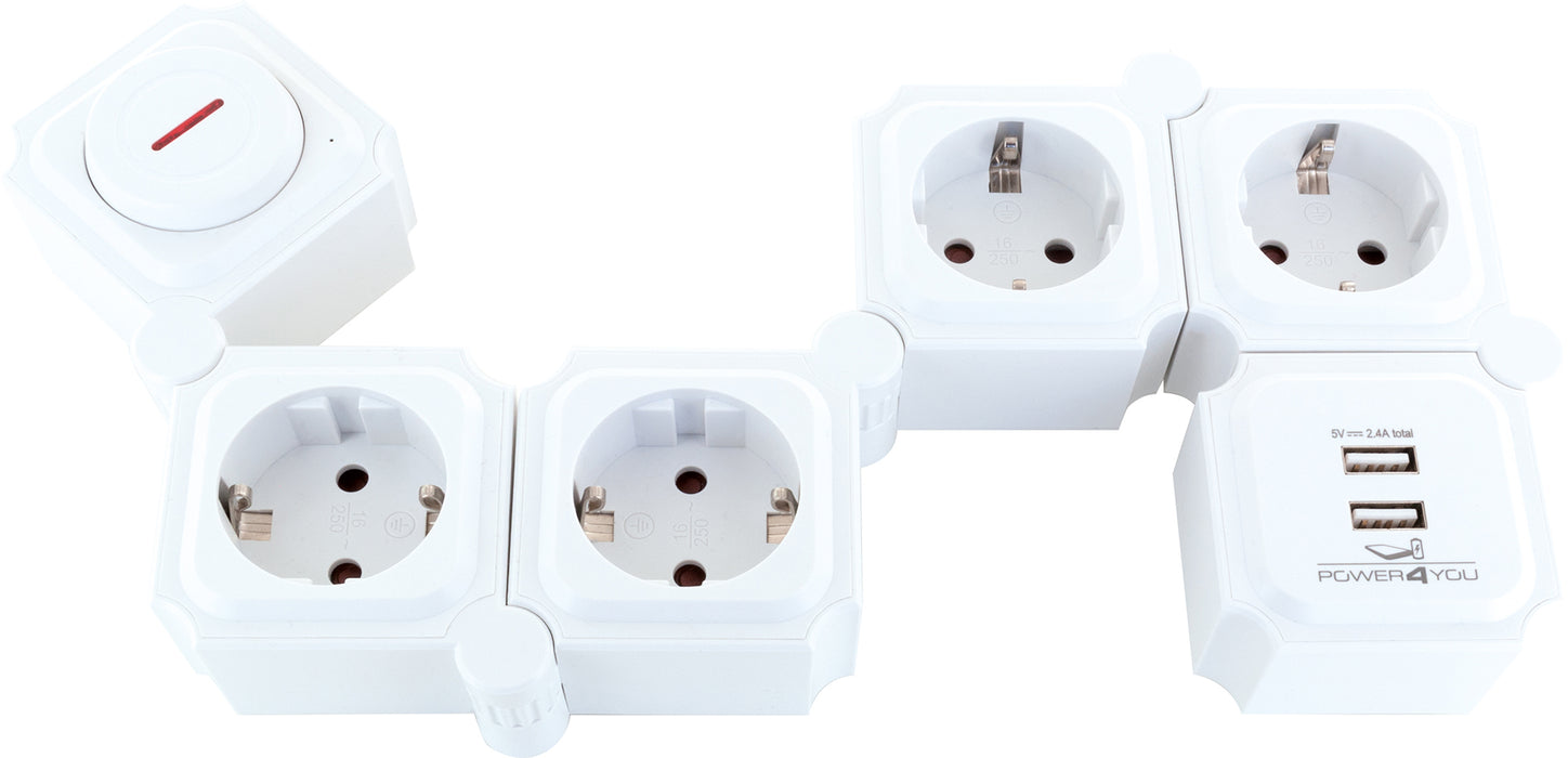 Flexible Steckdosenleiste