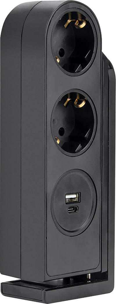2-way table socket with USB-C/A connection