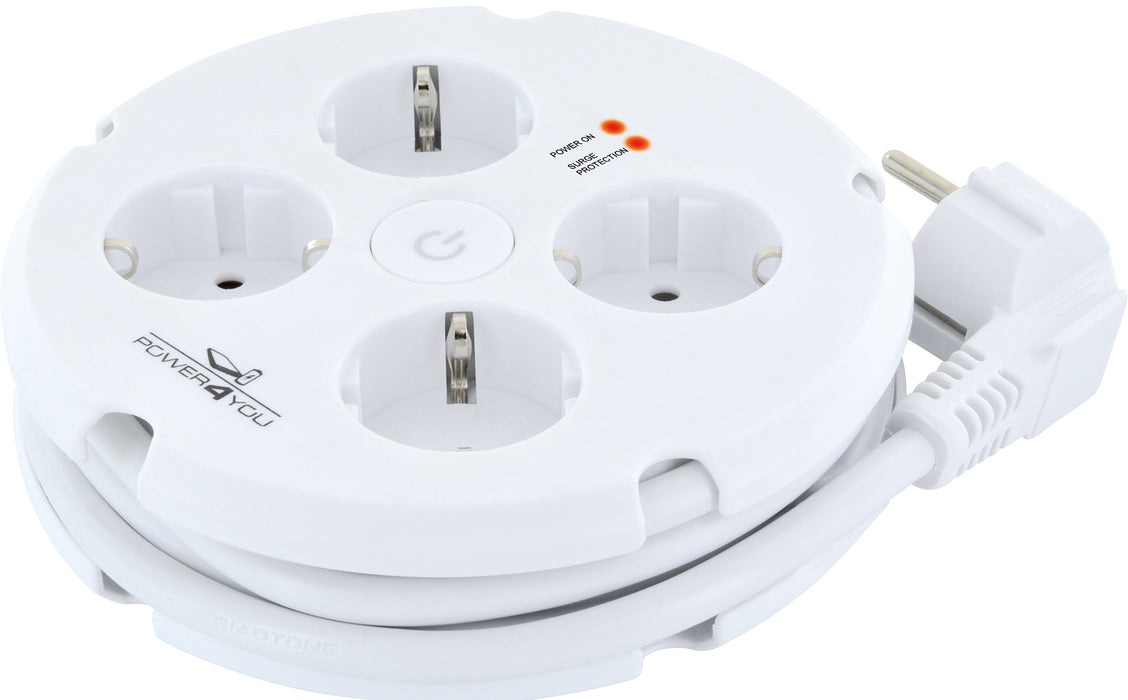 Kabeltrommel Steckdosenleiste 4fach schaltbar