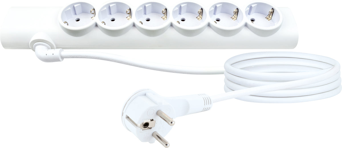 6-way power strip with rotatable power connection