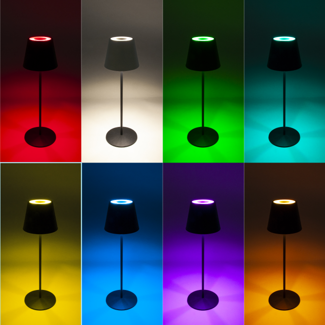 Tischleuchte teilbar mit Touchsteuerung Anthrazit/Schwarz/Weiß