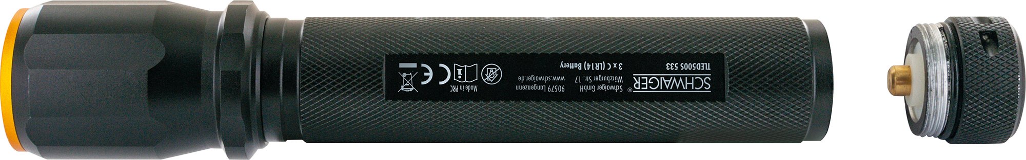 Taschenlampe mit Zoomfunktion Aluminium eloxiert