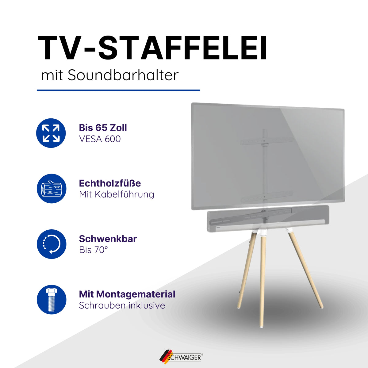 TV easel set (with soundbar holder)