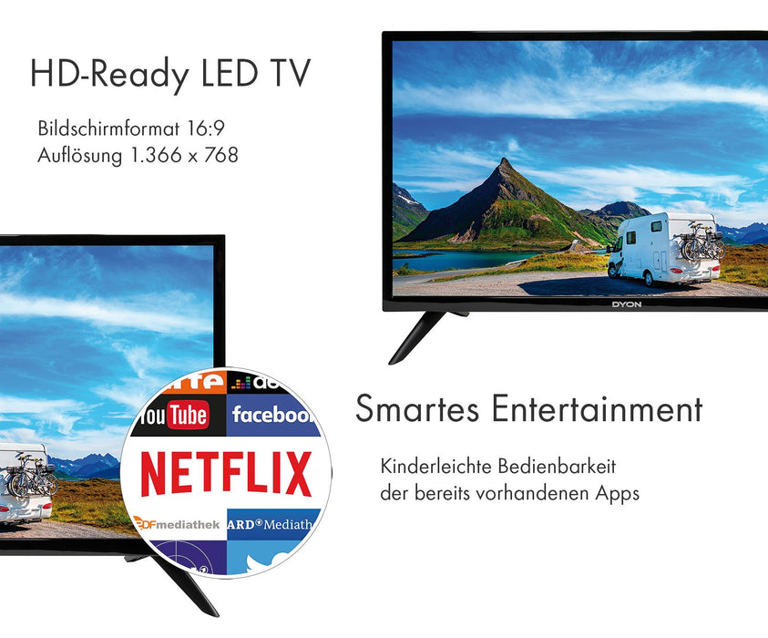 Camping Satellitenanlage Hellgrau Stahl 42 cm mit Fernseher