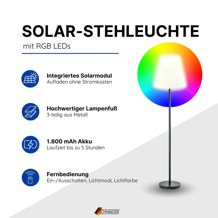 Solar floor lamp 1.5 m RGB