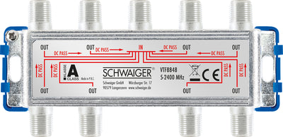 Verteiler 8-fach für SAT-, Antennen- und Kabelanlagen 16 dB