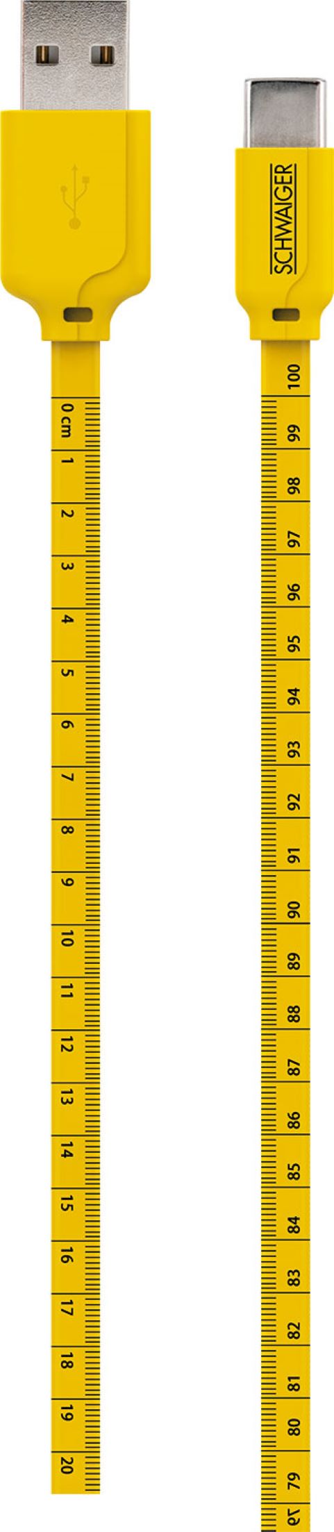 Type C sync & charging cable with measuring tape