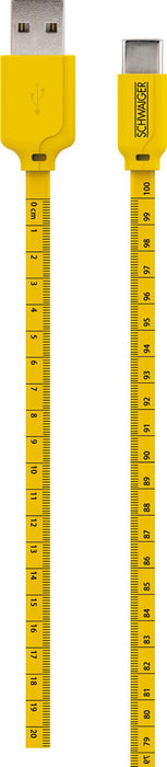 USB-C auf USB-A Kabel mit Maßband-Aufdruck 1,2 m
