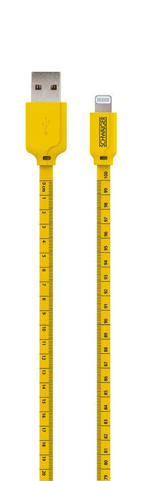 Lightning auf USB-A Kabel mit Maßband-Aufdruck 1,2 m
