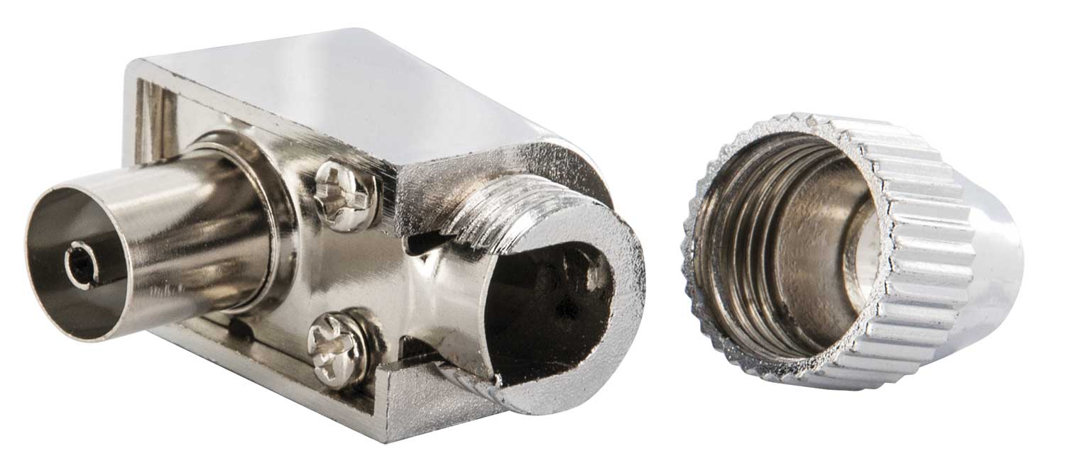 IEC Winkelbuchse Ø 4 - 7,5 mm verchromt