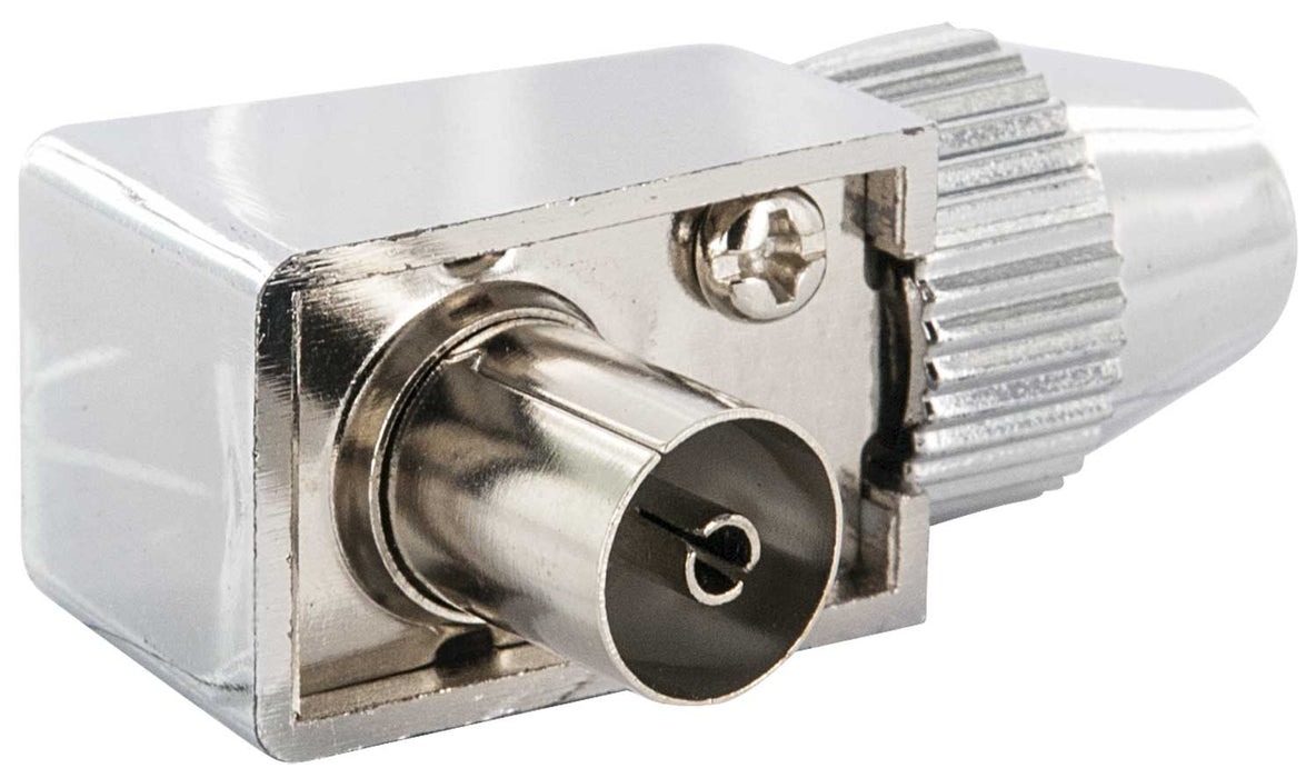 IEC Winkelbuchse Ø 4 - 7,5 mm verchromt