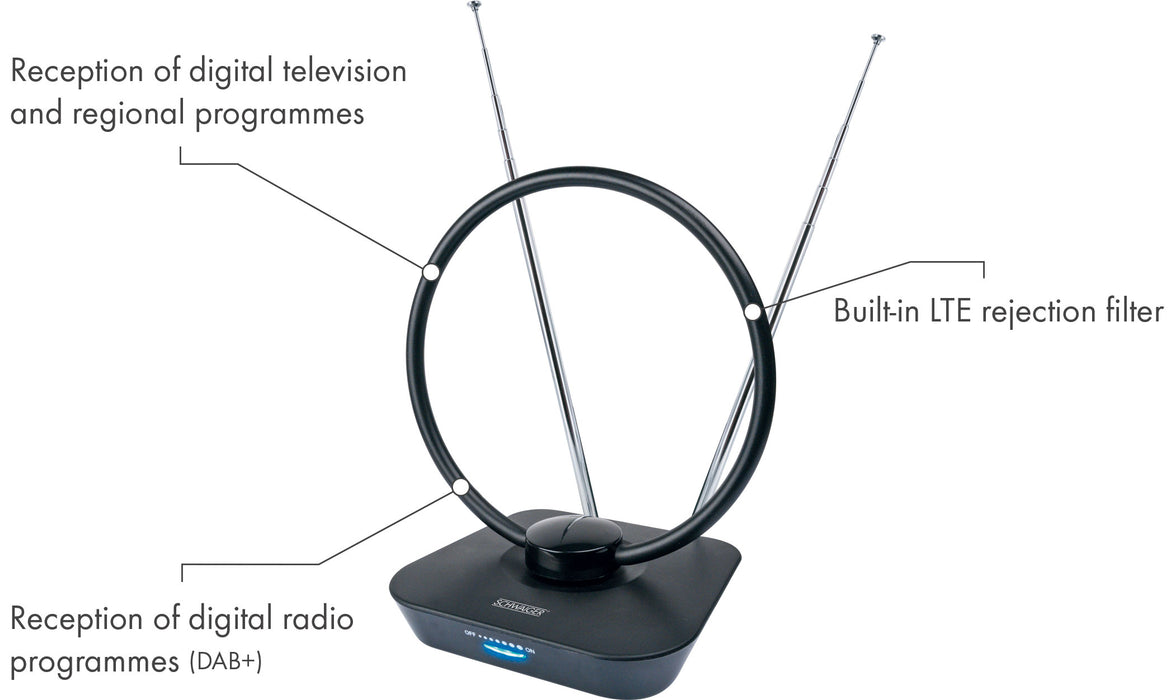 DVB-T2(T) Zimmerantenne (aktiv)