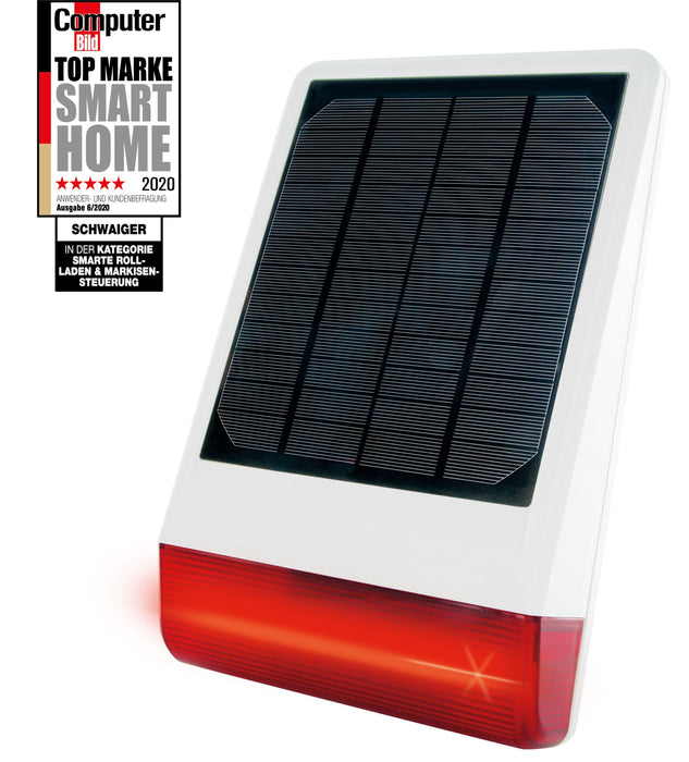 Solarbetriebene Außensirene