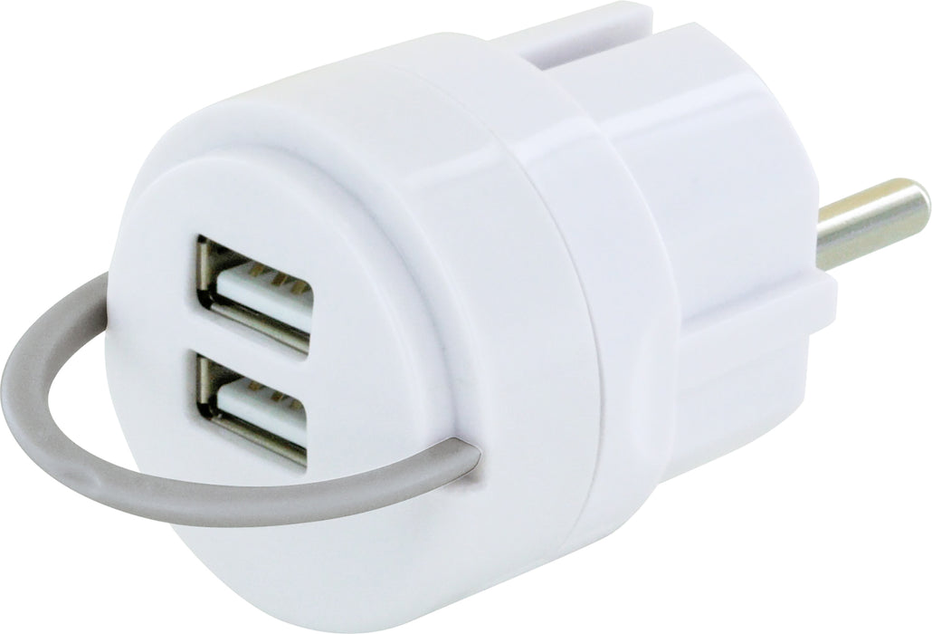 230 V USB charging adapter, double