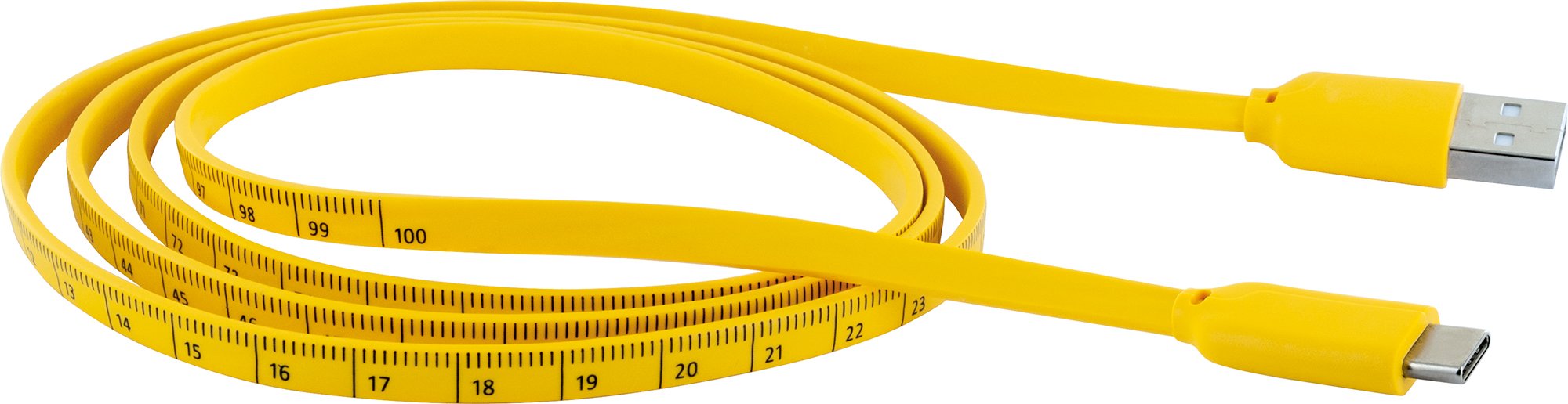 Type C sync & charging cable with measuring tape