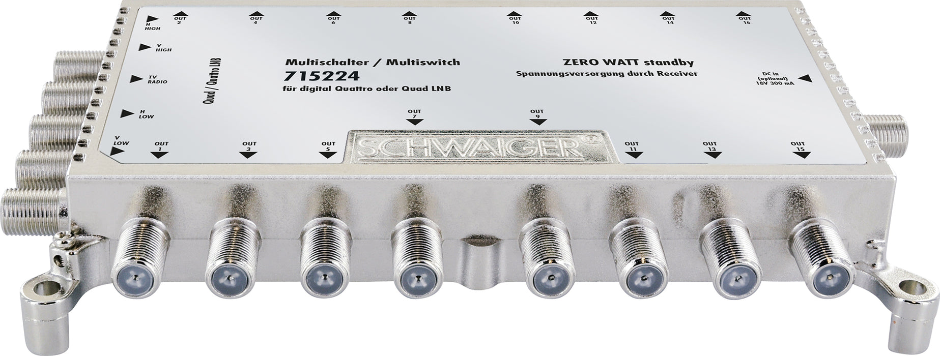 SAT multiswitch 5x16 set with power supply