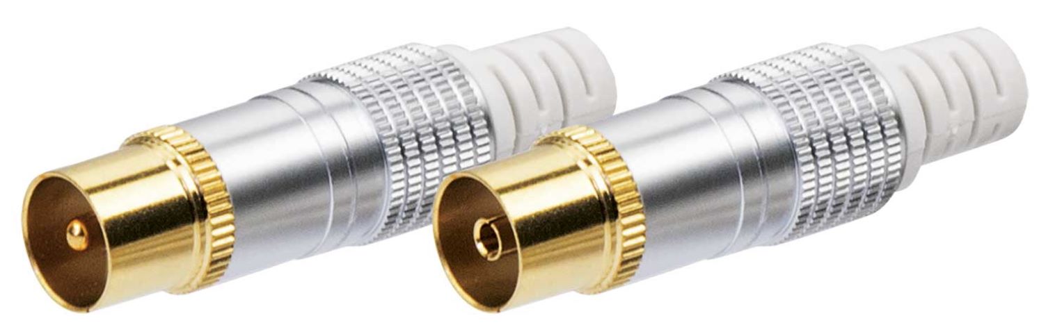 Schwaiger IEC- Stecker & Buchse Ø 4 - 7,5 mm vergoldet