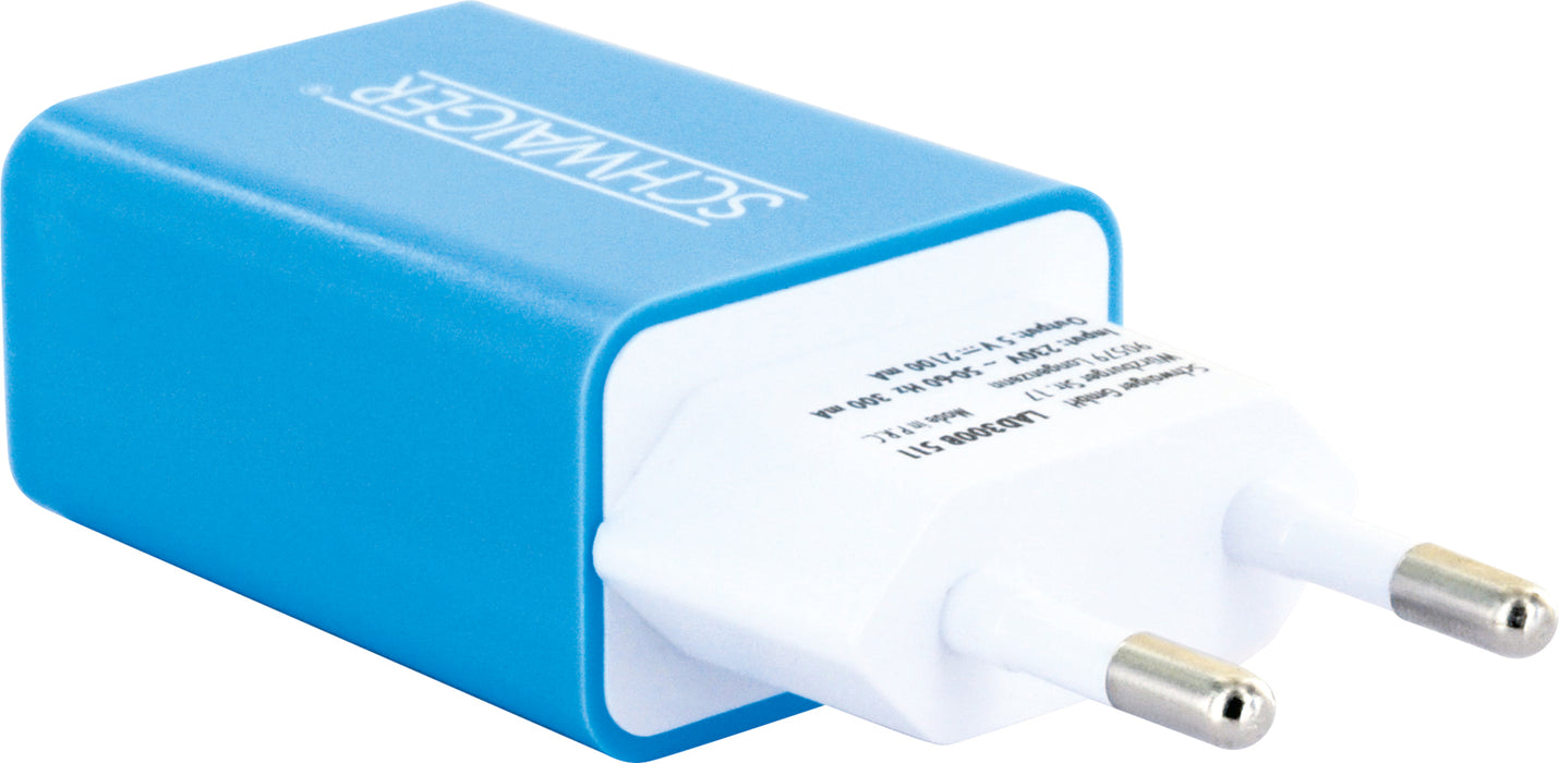 Schwaiger USB-Ladeadapter 2,4Ah 230V weiß