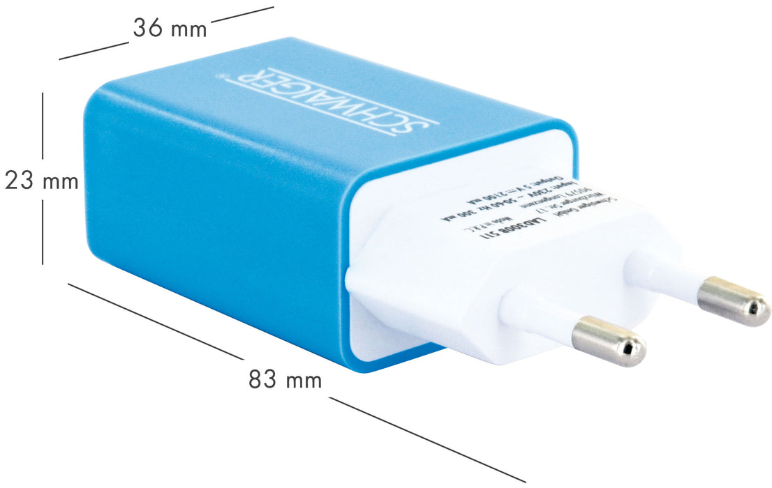 USB Ladegerät Steckdosenadapter 2100mA drehbar schwenkbar Kinderschut