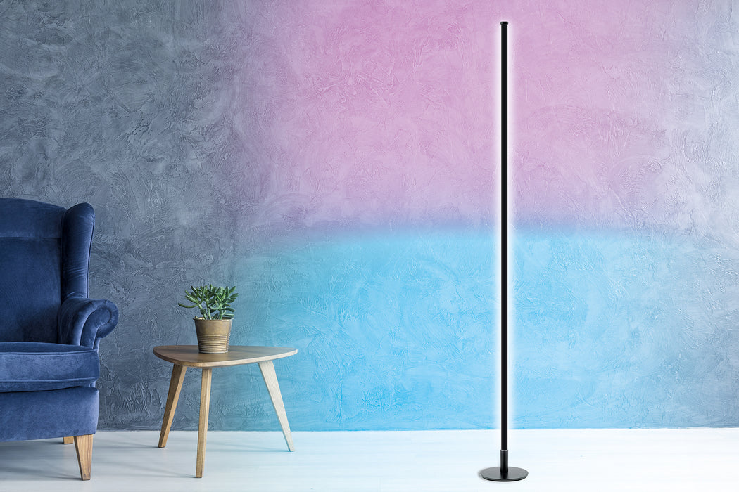 RGB LED floor lamp, dimmable, with color change, with remote control