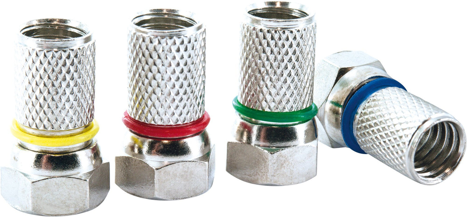 F twist-on connector set of 4 (7 mm)